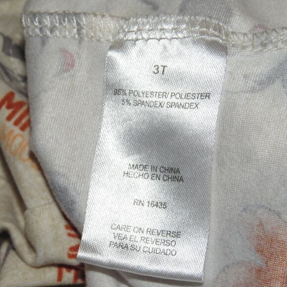 Disney Minnie Mouse Tan Ruffle Sleeve Toddler Graphic Top - Picture 6 of 7